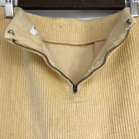 BP Nordstrom yellow corduroy mini skirt w/ pockets and front slit high waist XS - Picture 6 of 12